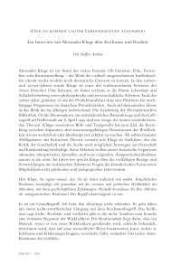 »Und so kommen lauter Lebendigkeiten zusammen«