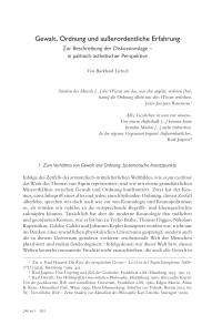 Gewalt, Ordnung und außerordentliche Erfahrung