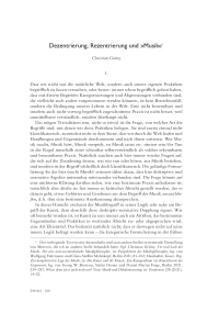 Dezentrierung, Rezentrierung und »Musik«