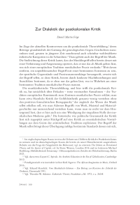 Zur Dialektik der postkolonialen Kritik