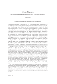 »Bildarchitektur«. Paul Klees Vorführung des Wunders 1916/54 und Walter Benjamin