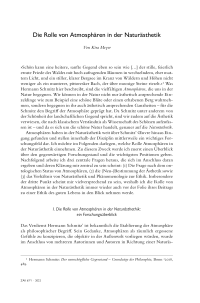 Die Rolle von Atmosphären in der Naturästhetik
