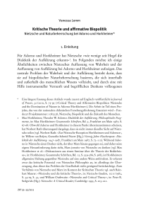 Kritische Theorie und affirmative Biopolitik