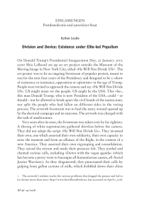 Division and Device: Existence under Elite-led Populism