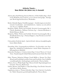 Kritische Theorie – Neue Bücher des Jahres 2017 in Auswahl