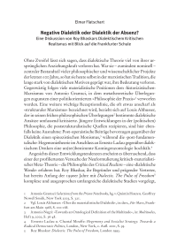 Negative Dialektik oder Dialektik der Absenz?