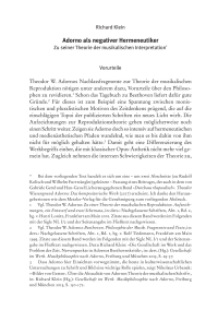 Adorno als negativer Hermeneutiker