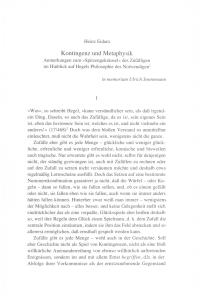 Kontingenz und Metaphysik