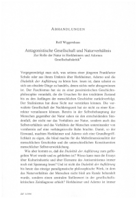 Antagonistische Gesellschaft und Naturverhältnis