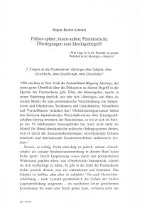 Früher-später; innen-außen: Feministische Überlegungen zum Ideologiebegriff