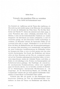 Versuch, den populären Film zu verstehen
