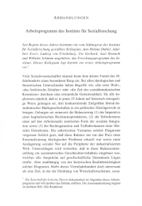 Arbeitsprogramm des Instituts für Sozialforschung