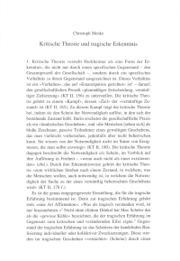 Kritische Theorie und tragische Erkenntnis