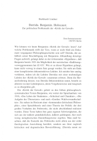 Derrida. Benjamin. Holocaust.