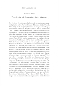 Zerreißprobe: die Postmoderne in der Moderne