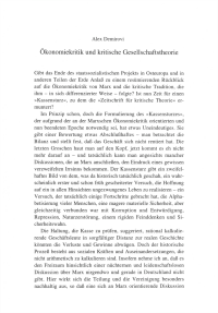 Ökonomiekritik und kritische Gesellschaftstheorie