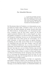 Zur Aktualität Marxens