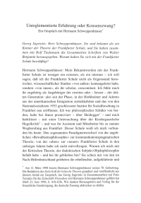 Unreglementierte Erfahrung oder Konsenszwang?