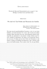 Wo sind wir? Zur Politik und Ökonomie der Sintflut