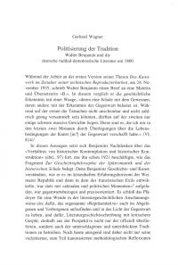Politisierung der Tradition