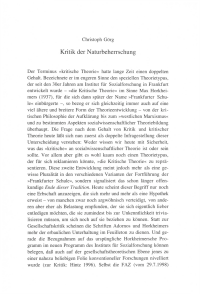 Kritik der Naturbeherrschung