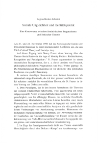 Soziale Ungleichheit und Identitätspolitik