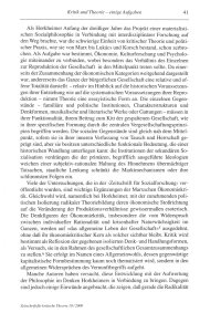 Kritik und Theorie - einige Aufgaben