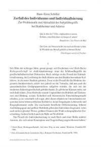 Zerfall des Individuums und Individualisierung