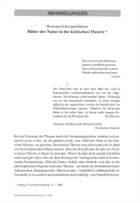 Bilder der Natur in der kritischen Theorie 