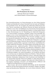 Die Permanenz der Kunst
