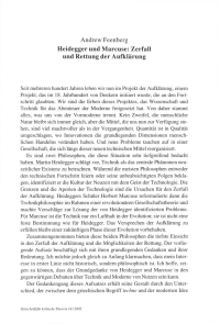 Heidegger und Marcuse: Zerfall und Rettung der Aufklärung