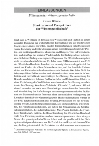 Strukturen und Perspektiven der Wissensgesellschaft