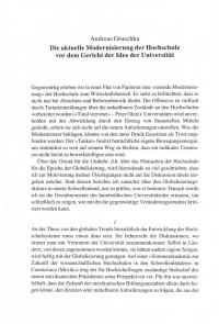 Die aktuelle Modernisierung der Hochschule vor dem Gericht der Idee der Universität