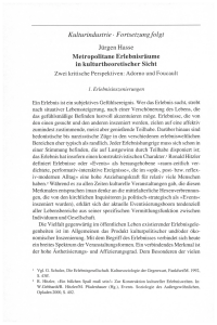 Metropolitane Erlebnisräume in kulturtheoretischer Sicht