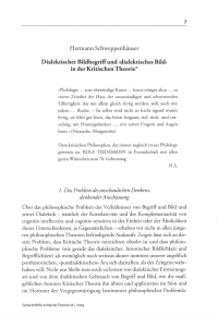 Dialektischer Bildbegriff und "dialektisches Bild" in der Kritischen Theorie