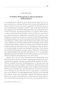 Produktive Widersprüche in Adornos Kritik der Kulturindustrie