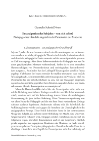 Emanzipation des Subjekts – von sich selbst?