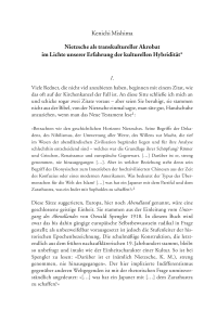 Nietzsche als transkultureller Akrobat im Lichte unserer Erfahrung der kulturellen Hybridität