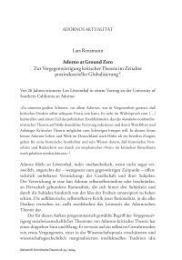 Adorno at Ground Zero
