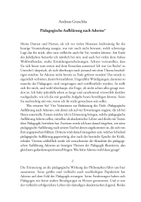 Pädagogische Aufklärung nach Adorno
