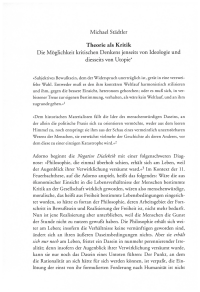 Theorie als Kritik