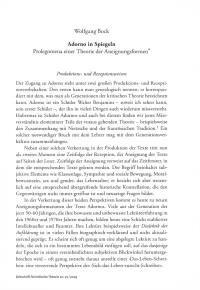 Adorno in Spiegeln
