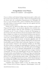 Avantgardismus versus Präsenz