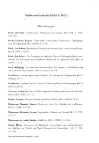 Inhaltverzeichnis der Hefte 1-20/21