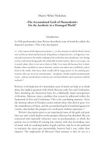 »The Accumulated Guilt of Humankind«: On the Aesthetic in a Damaged World