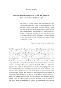 Marcuse und die ästhetische Kritik der Moderne