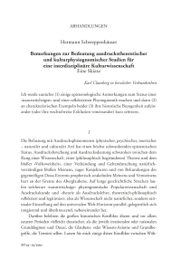 Bemerkungen zur Bedeutung ausdruckstheoretischer und kulturphysiognomischer Studien für eine interdisziplinäre Kulturwissenschaft