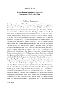 Gedanken zur modernen Aporetik instrumenteller Rationalität