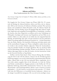 Adorno and Ethics