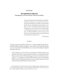 Vom glücklichen Gebrauch